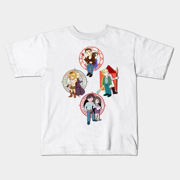 Sh 1-4 Set Kids T-Shirt by Beansprout Doodles